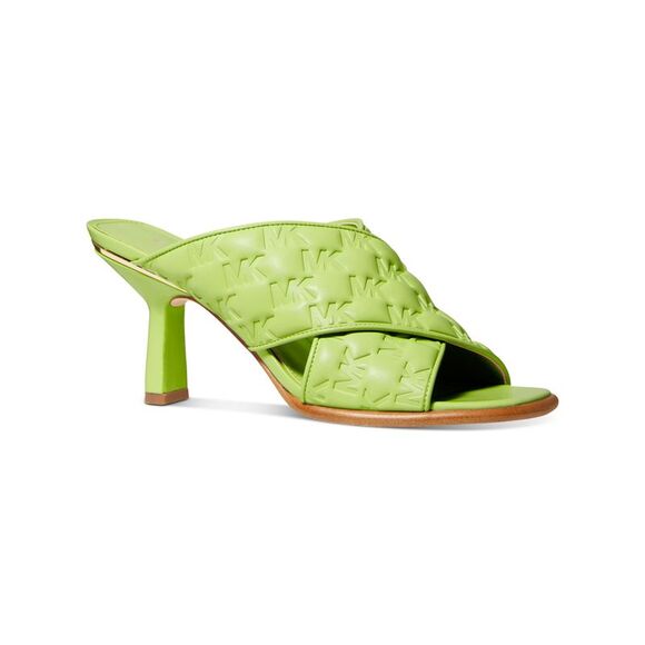 MICHAEL MICHAEL KORS Shoes - MICHAEL MICHAEL KORS Womens Green Gideon Toe Block Heel Slip On Mules 5.5 M